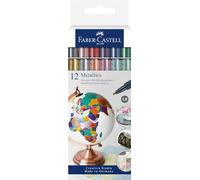 Faber-Castell Marqueur métallique 160713, pointe en fibre 1,5 mm, multi-supports, lot de 12