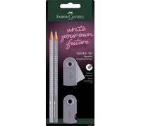 FABER-CASTELL Set d'écriture GRIP SPARKLE gris