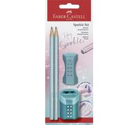 FABER-CASTELL Set d'écriture GRIP SPARKLE vert menthe