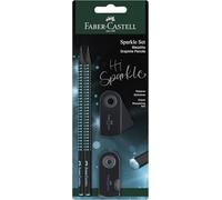 Faber-Castell Set d'écriture Sparkle Midnight Ocean – 2 crayons, 1 gomme, 1 taille-crayon
