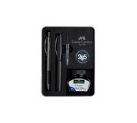 FABER-CASTELL Set Füllhalter Medium und Kugelschreiber Essentio Carbon Black noir
