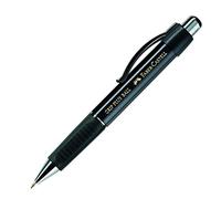 Faber-Castell Stylo à bille GRIP PLUS BALL 140733, mine M, corps noir métallisé