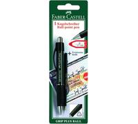 Faber-Castell 14079 Bleu Stylo à bille rétractable avec clip Moyen 2 pièce(s)