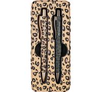 Faber-Castell - Stylo à bille Poly Ball Leo Natural Instinct, lot de 2 | Coffret cadeau avec 2 stylos à bille dans un étui métallique, recharge XB indélébile pour une écriture confortable