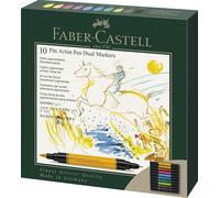 FABER-CASTELL Stylo à encre de Chine PITT artist pen Dual Marker étui de 10 pièces