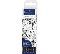 FABER-CASTELL Stylo à encre de Chine PITT artist pen étui de 4 pièces Manga