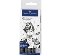FABER-CASTELL Stylo à encre de Chine PITT artist pen étui de 6 pièces