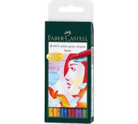 Faber-Castell 167804 - Crayons à encre de Chine Pitt Artist Pen Soft Brush, étui de 4 crayons à pinceau