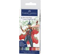 FABER-CASTELL Stylo à encre de Chine PITT artist pen étui de 6 pièces Colouring