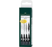 FABER-CASTELL Stylo à encre de Chine PITT artist pen S, F, M, B noir Etui de 4 pièces