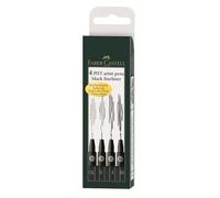 FABER-CASTELL Stylo Artiste à Encre de Chine Pitt, couleur 199, lot de 4