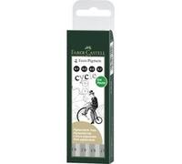FABER-CASTELL Stylo-feutre ECCO PIGMENT, étui de 4, noir
