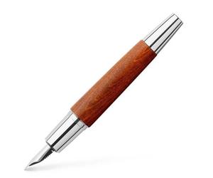 FABER-CASTELL Stylo Plume Emotion Bois et Chrome Brillant Marron