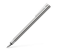 Faber-Castell Stylo plume Neo Slim 342001, acier inoxydable, largeur de plume F, argent brillant