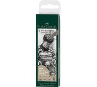 Faber-Castell – Crayon à encre de Chine Pitt Artist Pen gris chaud IV 273 S F M B étui 4 pièces