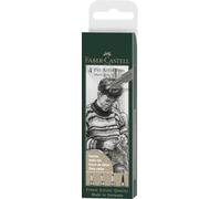 Faber-Castell – Crayon à encre de Chine Pitt Artist Pen gris chaud IV 273 S F M B étui 4 pièces