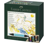 Faber-Castell Pitt Artist Pen 162030 – Pack de 30 marqueurs double pointe, encre de Chine