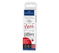 Faber-Castell - Stylo à encre Pitt Artist Pen Lettering 267115 - étui de 4 Love