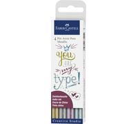 Faber-Castell Stylos à encre PITT Artist Pen Metallic – 1,5 mm – Lot de 4