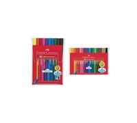 FABER-CASTELL - Stylos feutres GRIP COLOUR MARKER, étui de 10 Zone Grip à nopes pour une saisie sûre, lavable de la plupart des textiles, encre à