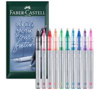 Faber-Castell stylos roller à encre gratuite - Pointe de 0,7 mm - Enveloppe cadeau - Papeterie pour bureau, travail, maison, etc. (Essentiel, Lot de 10)