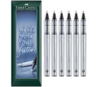 Faber-Castell stylos roller à encre gratuite - Pointe de 0,7 mm - Enveloppe cadeau - Papeterie pour bureau, travail, maison, etc. (Nior, Lot de 6)