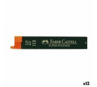 FABER-CASTELL SUPER-POLYMER mines de crayon fines noir HB 1,0 mm, 12 pcs.
