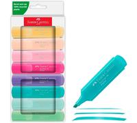 Faber-Castell Set de surligneurs 46 – 8 pastels, pointe biseautée 1–5 mm rechargeable
