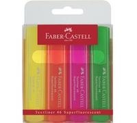Faber-Castell Surligneur TEXTLINER 1546 – pointe biseautée 1–5 mm, néon, rechargeable – étui de 4