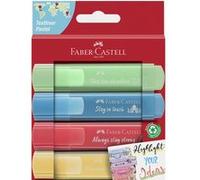 Faber-Castell Set de surligneurs TL 46 254625 – étui 4 pièces pastel, pointe biseautée 1–5 mm