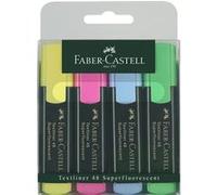 Faber-Castell Surligneur TL 48 – étui 4 pièces néon, pointe biseautée 1–5 mm, rechargeable