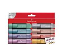 Faber-Castell Surligneurs TL 46 154689 – couleurs métalliques, pointe biseautée 1–5 mm – étui de 8