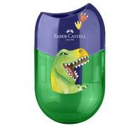 FABER-CASTELL Taille-crayon 2 trous 'Dino', vert/bleu
