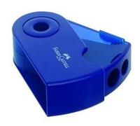 Faber Castell Taille-Crayon Bleu/Rouge Trou Double 2 Dimensions Avec Réservoir
