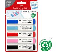 Faber-Castell Textile Marqueurs 1-3mmm Ciseau Pointe Set 5 Bébé Couleurs