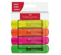 Faber-Castell Textmarker 46 Superfluorescent marqueur 4 pièce(s) Pointe biseautée Vert, Orange, Rose, Jaune