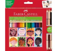 Faber-Castell - Triangular Pencils 24 Pcs 3 Skintones (511515)