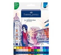 FABER-CASTELL Trousse de 24 Feutres Double Pointe Aquarellables Goldfaber Aqua