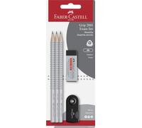 FABER-CASTELL - Trousse d'écriture Grip 2001 Exam, 5 pièces | Avec 3 crayons 2B, une gomme et un taille-crayon, pour l'école et les examens