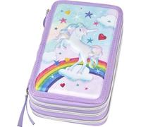 Faber-Castell - Trousse Scolaire Triple, Dinosaure, Estuche Triple, Licorne