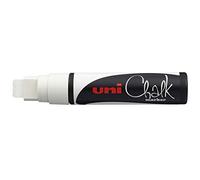 Faber-Castell uni-ball 186601 - Marqueur fenêtre & craie UNI CHALK PWE-17K 15 mm, pointe biseautée large, blanc