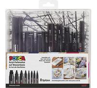 Faber-Castell uni-ball 186804 - Jeu de pointes POSCA Marker, noir, jeu de 8 pointes avec toutes les variantes de pointes