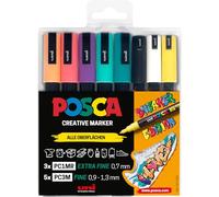 Faber-Castell uni-ball 186827 - POSCA Marker Set Sneaker Stylos, étui de 8 pièces, opaque sur les surfaces claires