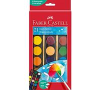 Faber-Castell Vernis à l'eau 21 couleurs avec 2 pinceaux Bon pouvoir couvrant