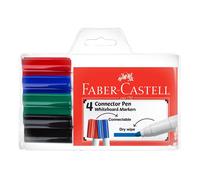 Faber Castell Whiteboard Erasable Bullet Tip Markers 4 Pack Assorted Colors