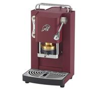 FABER COFFEE MACHINES 3.0 Pro Essential Machine à café ESE 44 mm compacte avec bidon en verre, porte-dosette amovible et presse à dosette réglable en laiton (rouge cerise, chrome)