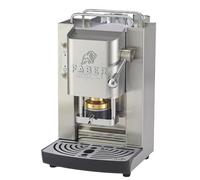 FABER COFFEE MACHINES Deluxe 3.0 ESE Cafetière 44 mm avec valve magnétique, support pour capsules amovible, bidon en verre de 1 l et presse à capsules en laiton (acier inoxydable, chrome)