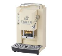 FABER COFFEE MACHINES | Deluxe 3.0 | Machine à café ESE 44 mm avec valve magnétique, porte-dosette amovible, bidon en verre de 1 l et presse à dosette en laiton réglable (Old British White, Chrome)