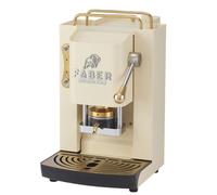 FABER COFFEE MACHINES Machine à café Deluxe 3.0 ESE 44 mm avec valve magnétique, porte-dosette amovible, bidon en verre de 1 l et presse à dosette réglable en laiton (Old British White, laiton)