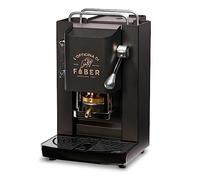 FABER COFFEE MACHINES | Model Pro Deluxe | Machine à café avec dosettes ese 44 mm | Finition chrome noir mat | Pressacialda en laiton